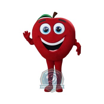Happy Red Apple Mascot Costume