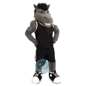 Power Grey Horse Mascot Costume