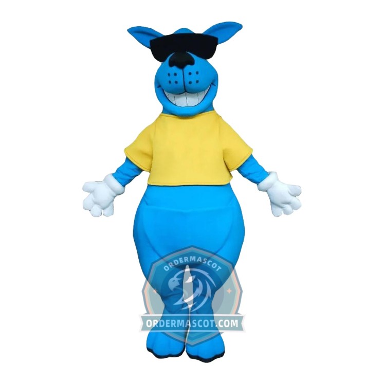Blue Kangaroo Mascot Costume