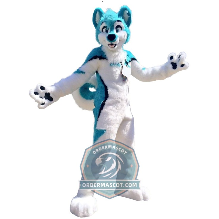 Deluxe Blue & White Husky Dog Mascot Costume