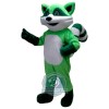 Green Raccoon Mascot Costume