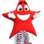 Happy Red Star Mascot Costume