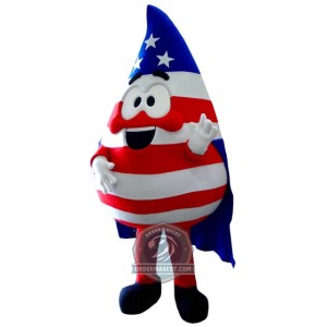US Flag Print Water Drop Mascot Costume