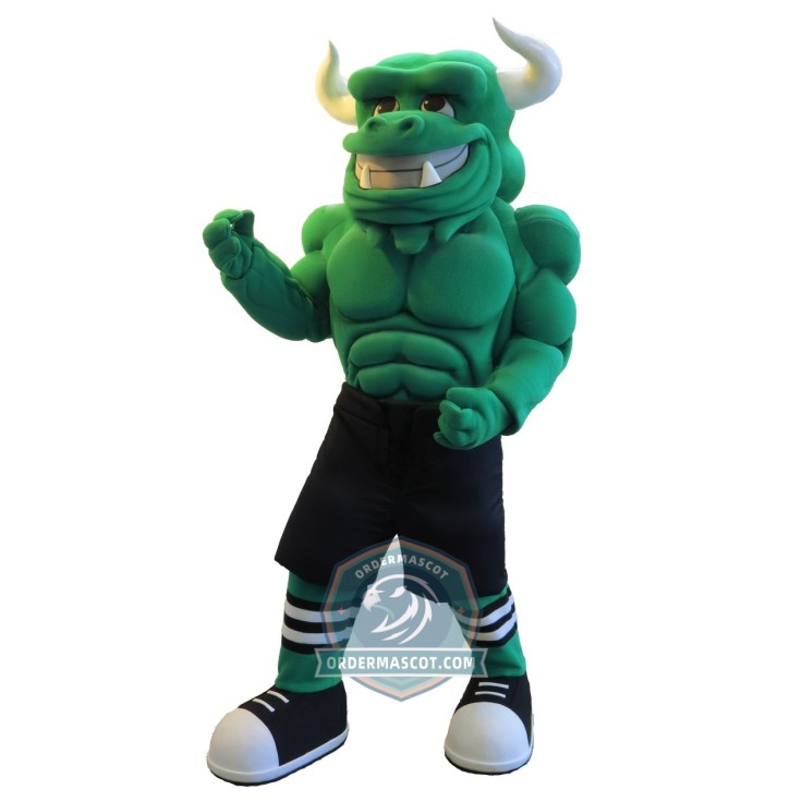 Green Bull Mascot Costume