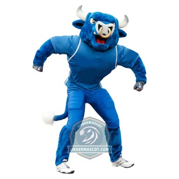 Blue Lightweight Bull Mascot Costume