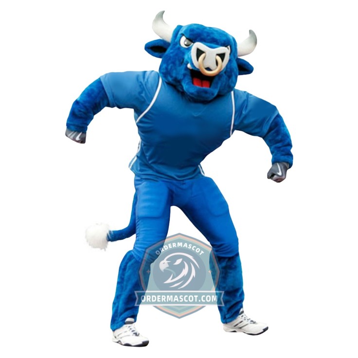 Blue Lightweight Bull Mascot Costume