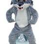 Furry Grey Wolf Mascot Costume