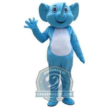 Cute Blue Elephant Mascot Costume
