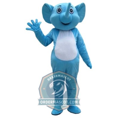 Cute Blue Elephant Mascot Costume