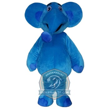Deluxe Blue Elephant Mascot Costume