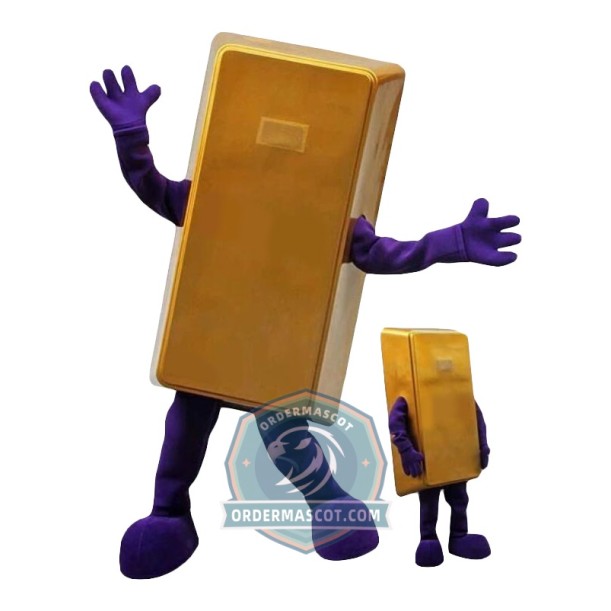 Gold Bar Mascot Costume