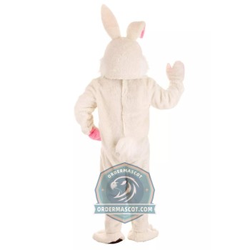 White & Pink Easter Bunny Mascot Costume