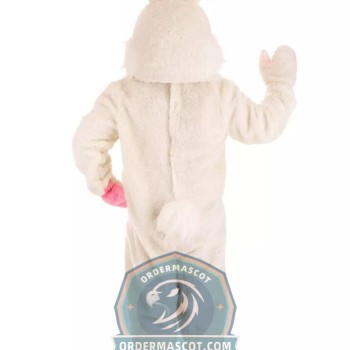 White & Pink Easter Bunny Mascot Costume