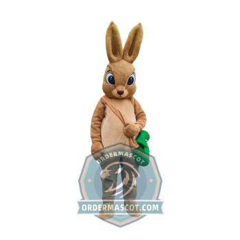 Realistic Brown Easter Bunny Mascot Costume
