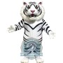 Fierce Lightweight White Tiger Mascot Costume