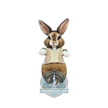 Realistic Easter Bunny Mascot Costume For Adult