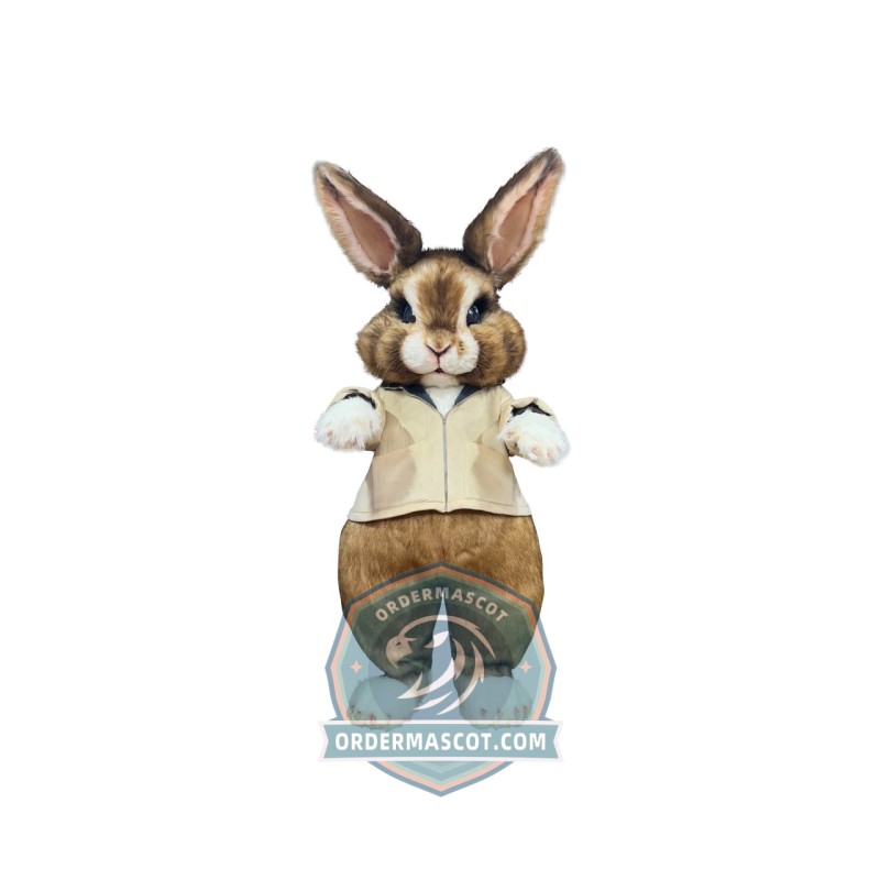 Realistic Easter Bunny Mascot Costume For Adult