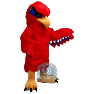 Fierce Red Hawk Mascot Costume
