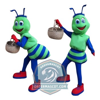 Happy Green Ant Mascot Costume