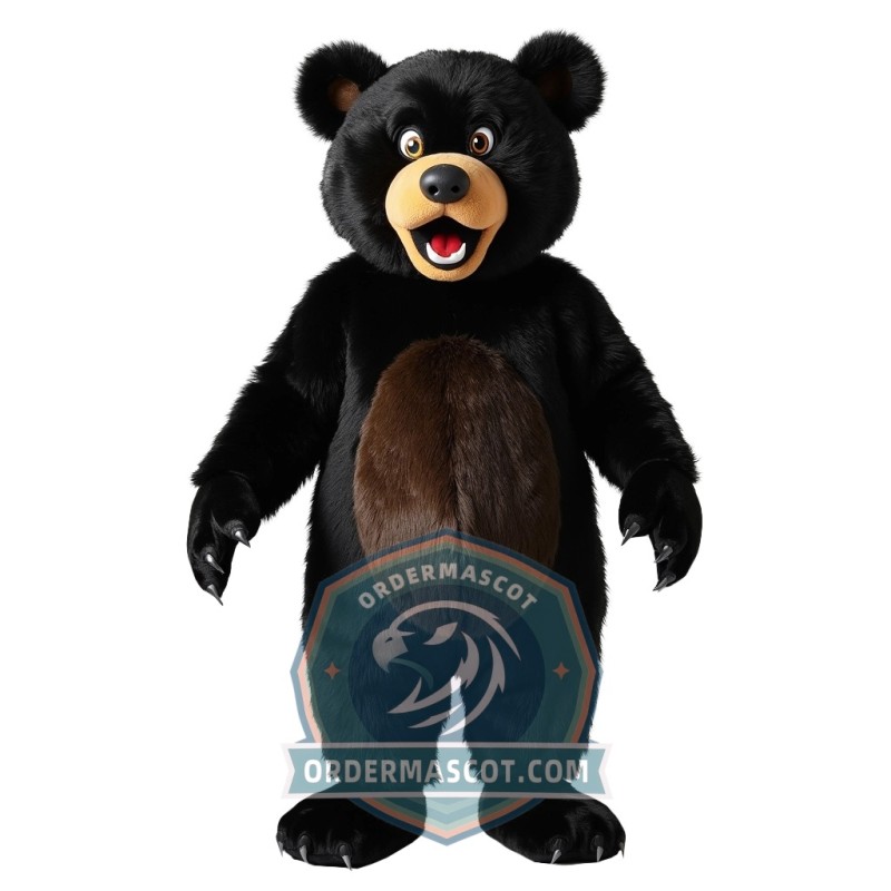 Realistic Black Bear Mascot Costume For Adult