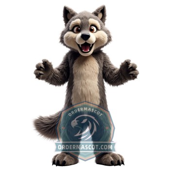 Happy Wolf Mascot Costume For Adult
