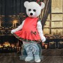 Miss White Bear Mascot Costume