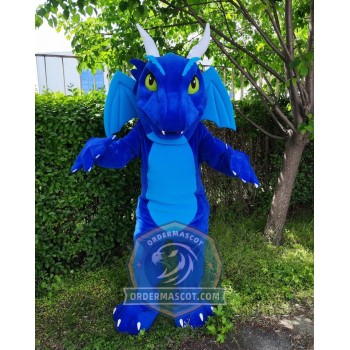 Blue Lightweight Dragon Mascot Costume