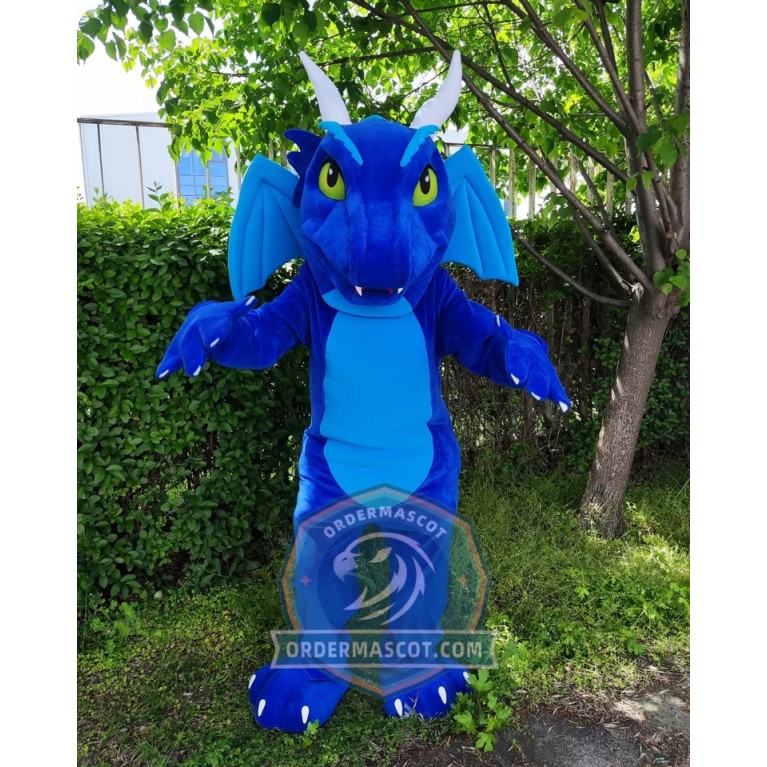 Blue Lightweight Dragon Mascot Costume
