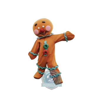 Realistic Gingerbread Man Mascot Costume
