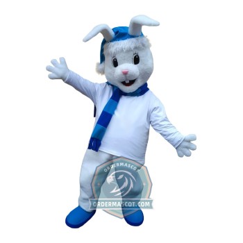 Happy White Rabbit Mascot Costume