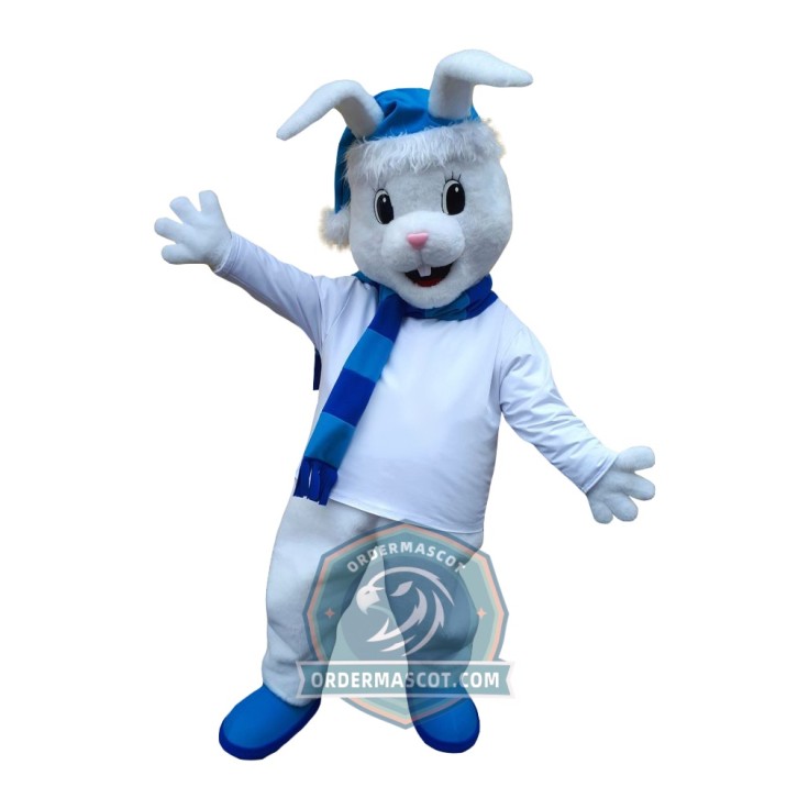 Happy White Rabbit Mascot Costume