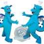 Friendly Blue Dragon Mascot Costume