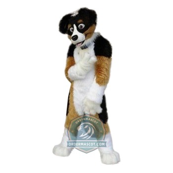 Cute Black & Brown & White Dog Mascot Costume