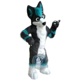 Grey & Blue Husky Dog Mascot Costume For Adult