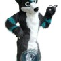 Grey & Blue Husky Dog Mascot Costume For Adult