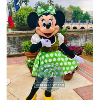 Green Dress Minnie Mascot Costume