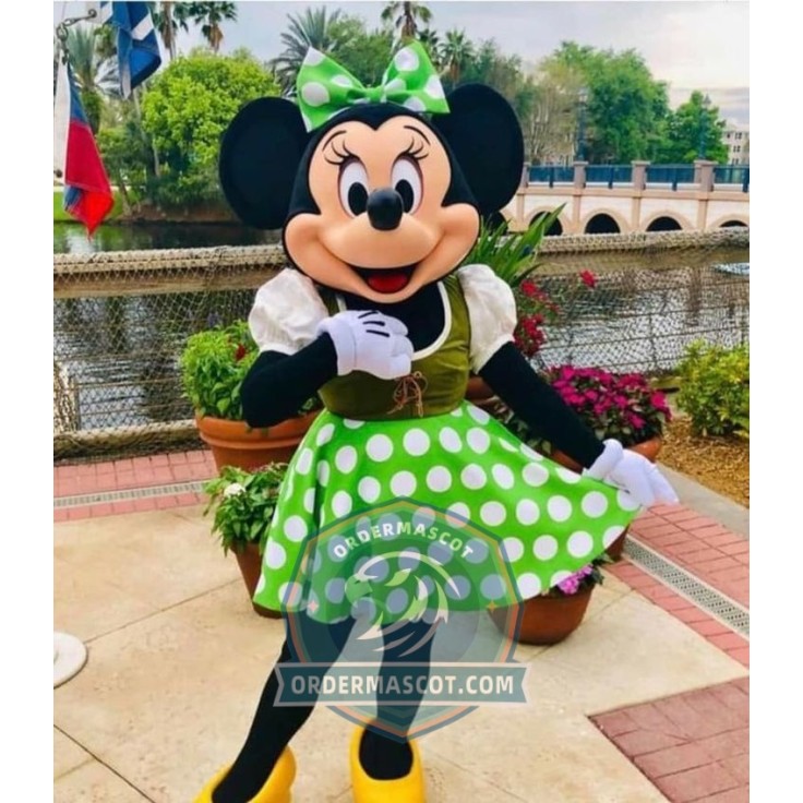 Green Dress Minnie Mascot Costume