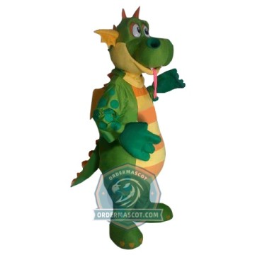 Realistic Green Dragon Mascot Costume
