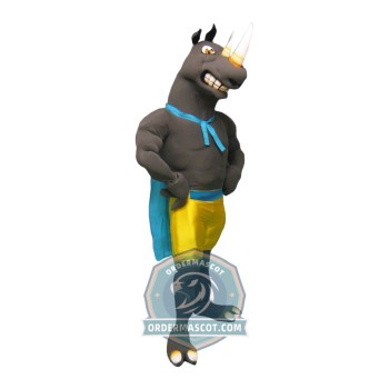 Power Muscular Rhino Mascot Costume
