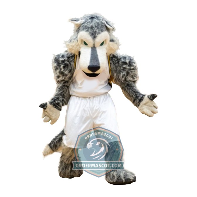 Realistic Deluxe Wolf Mascot Costume