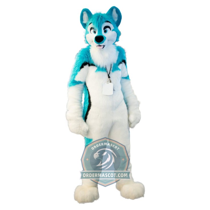 Cute Blue & White Husky Dog Mascot Costume
