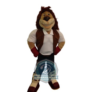 Deluxe Happy Lion Mascot Costume For Adult