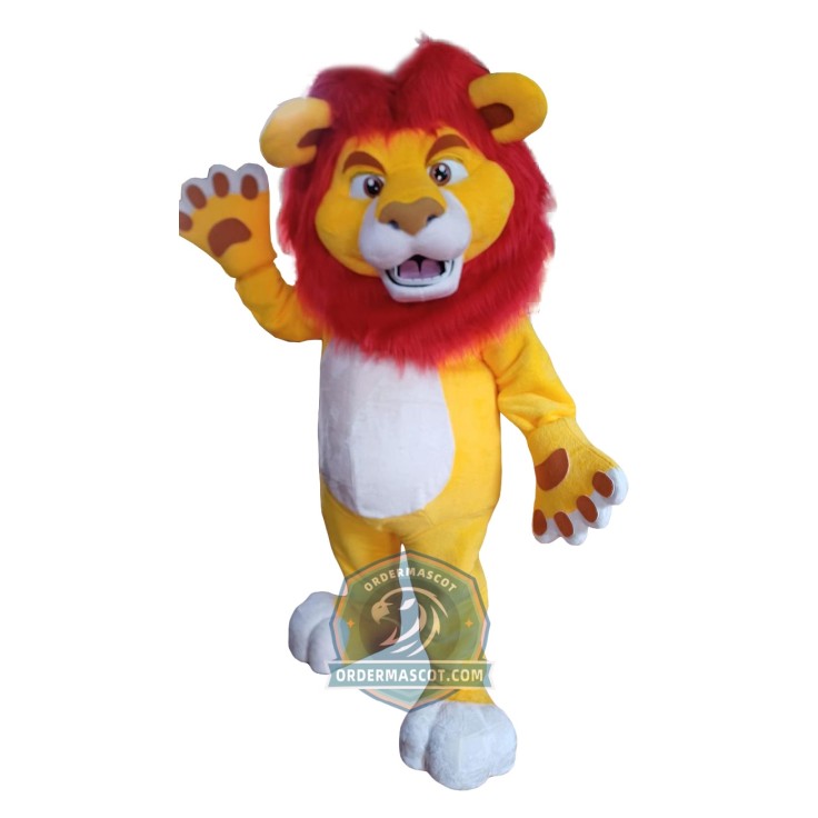 Deluxe Red Hair Lion Mascot Costume