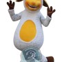 Happy White Sheep Mascot Costume
