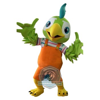 Cute Green Bird Mascot Costume