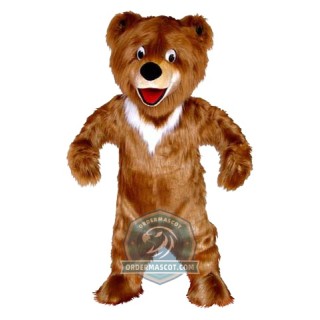 Happy Plush Brown Bear Mascot Costume