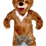 Happy Plush Brown Bear Mascot Costume