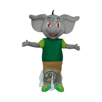 Happy Elephant Mascot Costume