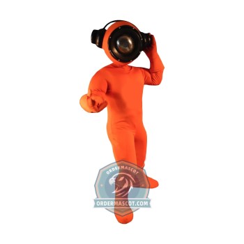 Orange Astronaut Mascot Costume