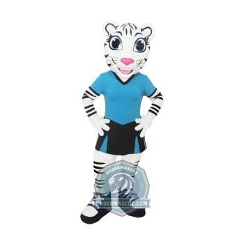 Happy White Tiger Mascot Costume